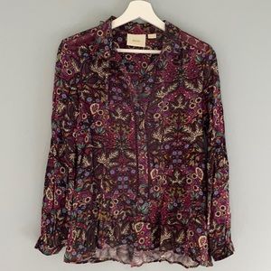 Maeve for Anthropologie Purple Blouse